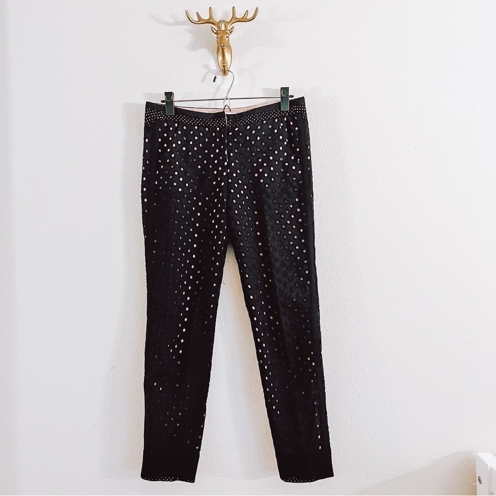 Trina Turk Women's Black Hole/Mesh Pants Size 4